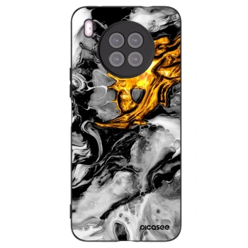 Picasee crna silikonska maskica za Huawei Nova 8i - Black Gold 2