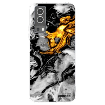 Picasee silikonska prozirna maskica za Vivo Y72 5G - Black Gold 2