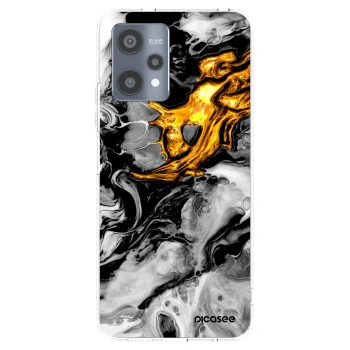 Picasee silikonska prozirna maskica za Realme 9 Pro 5G - Black Gold 2