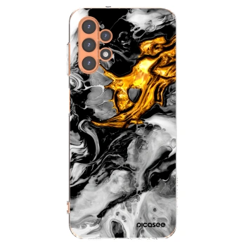 Picasee silikonska prozirna maskica za Samsung Galaxy A13 4G A135 - Black Gold 2