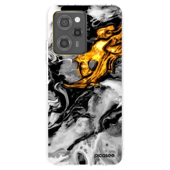 Picasee silikonska prozirna maskica za Xiaomi Poco X5 Pro - Black Gold 2