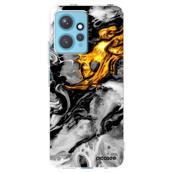 Picasee silikonska prozirna maskica za Xiaomi Redmi Note 12 4G - Black Gold 2