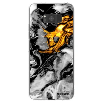 Picasee silikonska prozirna maskica za Samsung Galaxy S8 G950F - Black Gold 2