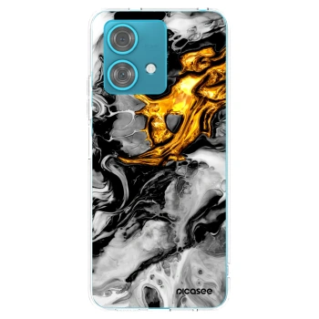 Picasee silikonska prozirna maskica za Motorola Edge 40 Neo - Black Gold 2