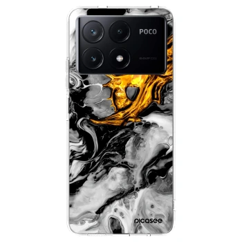 Picasee silikonska prozirna maskica za Xiaomi Poco X6 Pro - Black Gold 2