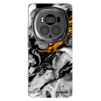 Picasee silikonska prozirna maskica za Honor Magic6 Pro - Black Gold 2