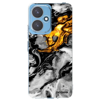 Picasee silikonska prozirna maskica za Xiaomi Redmi 13C 5G - Black Gold 2