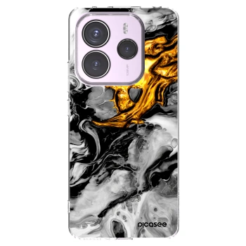 Picasee silikonska prozirna maskica za Xiaomi Redmi Note 14 5G - Black Gold 2