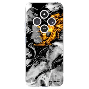 Picasee silikonska prozirna maskica za Xiaomi Redmi 14C - Black Gold 2