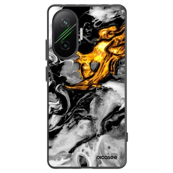 Picasee crna silikonska maskica za Xiaomi Poco F7 Pro 5G - Black Gold 2
