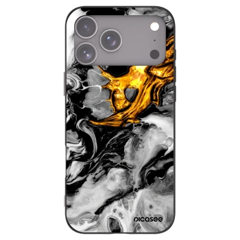 Picasee crna silikonska maskica za Apple iPhone 17 Pro Max - Black Gold 2