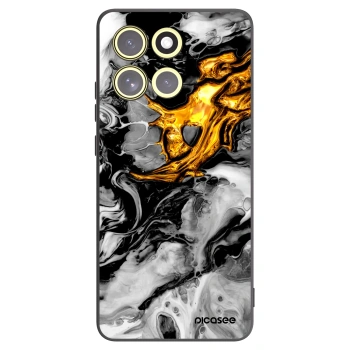 Picasee crna silikonska maskica za Motorola Moto G86 5G - Black Gold 2