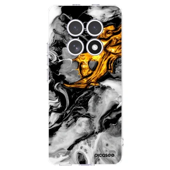 Picasee silikonska prozirna maskica za Xiaomi Redmi Note 15 - Black Gold 2