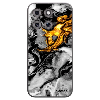 Picasee crna silikonska maskica za Motorola Moto G77 - Black Gold 2