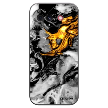 Picasee crna silikonska maskica za Google Pixel 10a - Black Gold 2