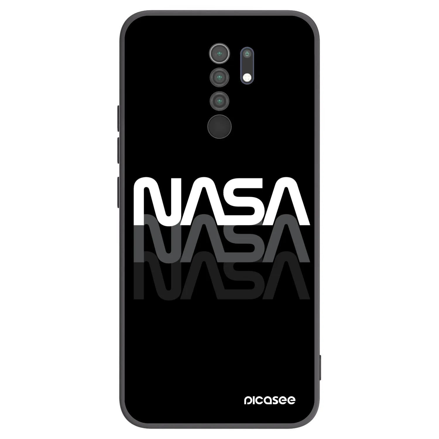 Picasee crna silikonska maskica za Xiaomi Redmi 9 - NASA Triple