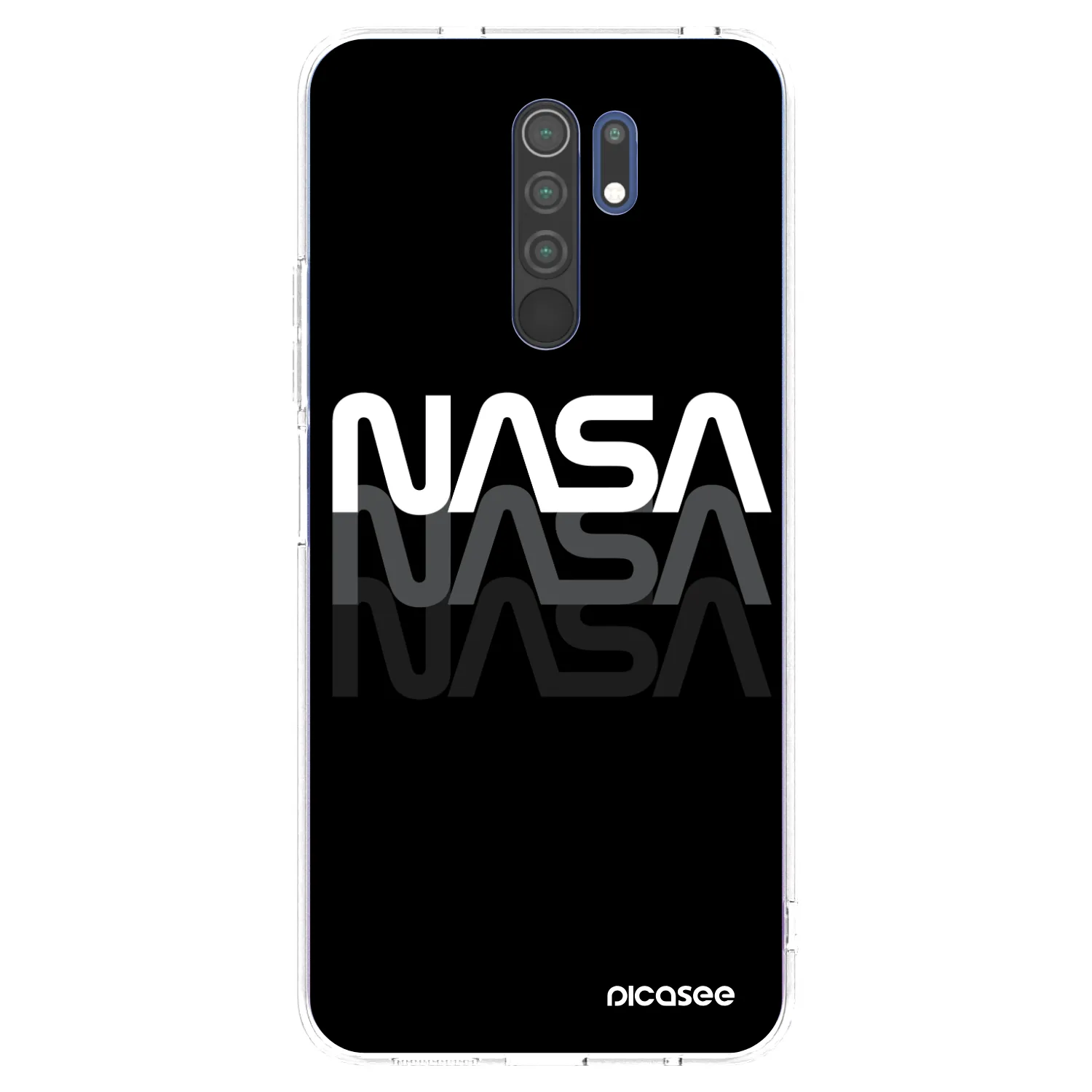 Picasee silikonska prozirna maskica za Xiaomi Redmi 9 - NASA Triple