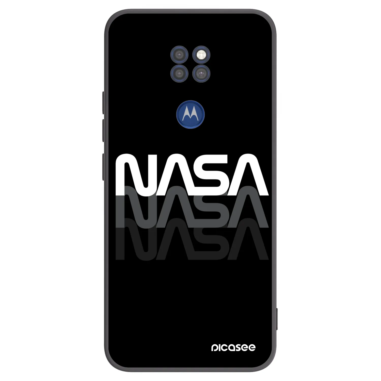 Picasee crna silikonska maskica za Motorola Moto G9 Play - NASA Triple