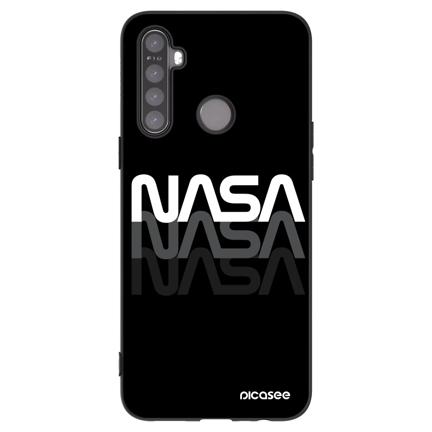 Picasee crna silikonska maskica za Realme 5 - NASA Triple
