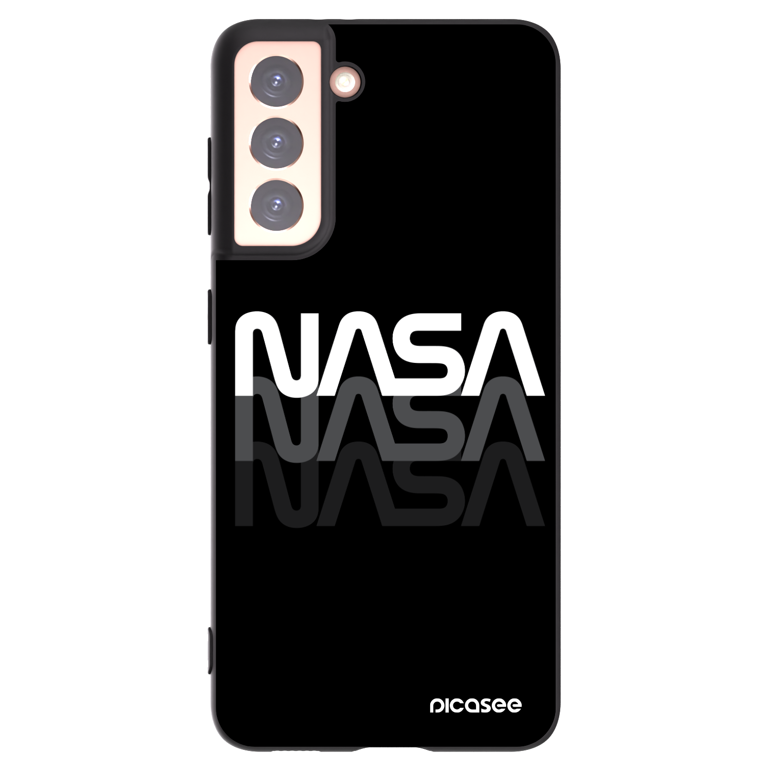 Picasee crna silikonska maskica za Samsung Galaxy S21 5G G991B - NASA Triple