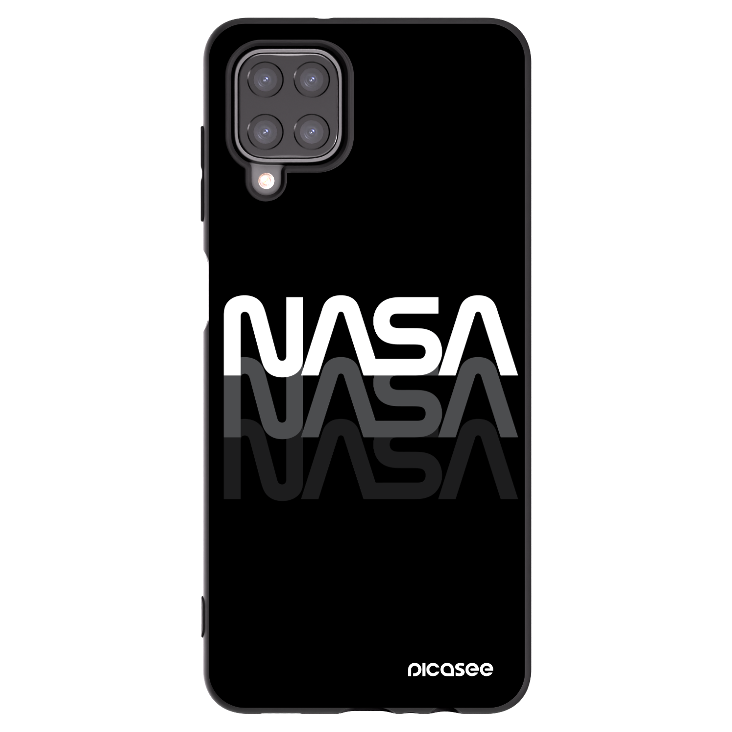 Picasee crna silikonska maskica za Samsung Galaxy A12 A125F - NASA Triple