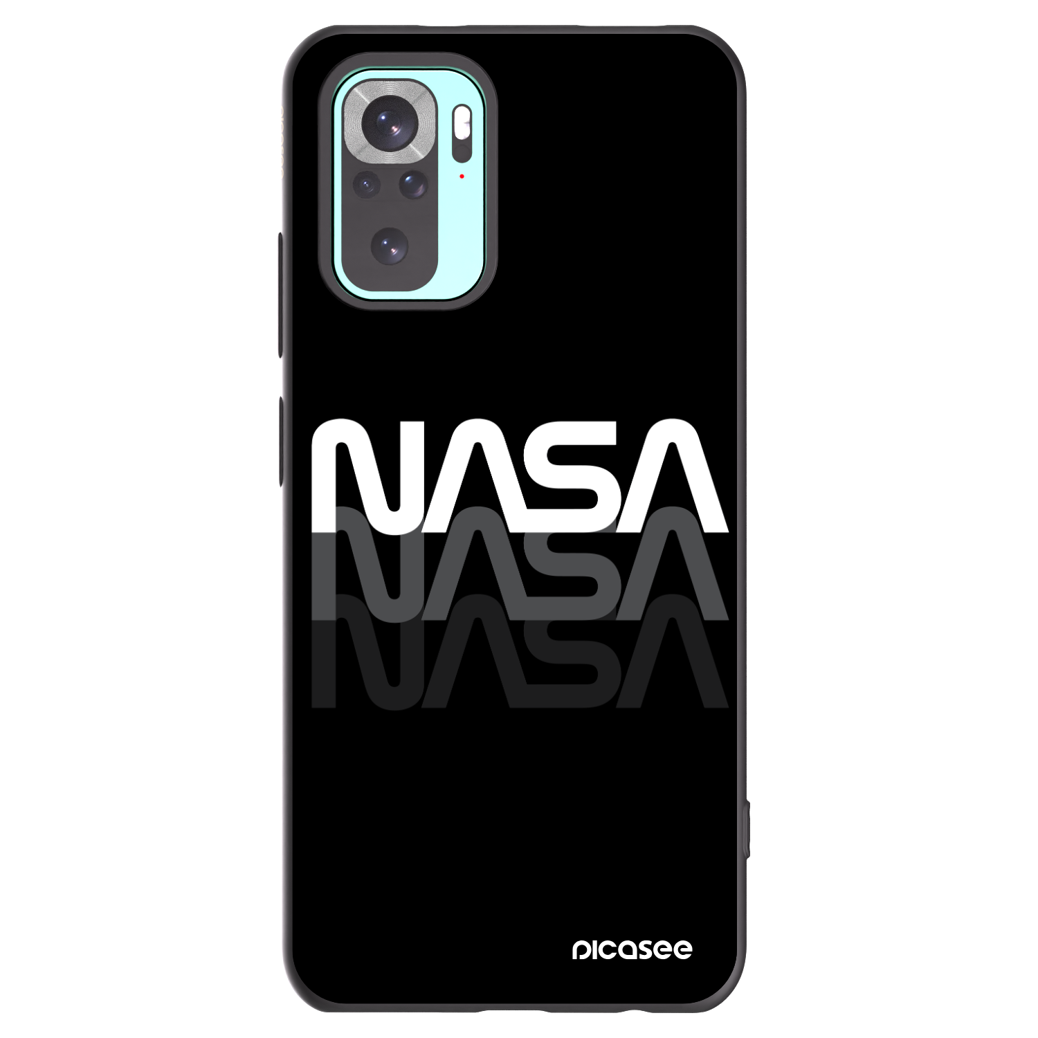 Picasee crna silikonska maskica za Xiaomi Redmi Note 10 Pro - NASA Triple