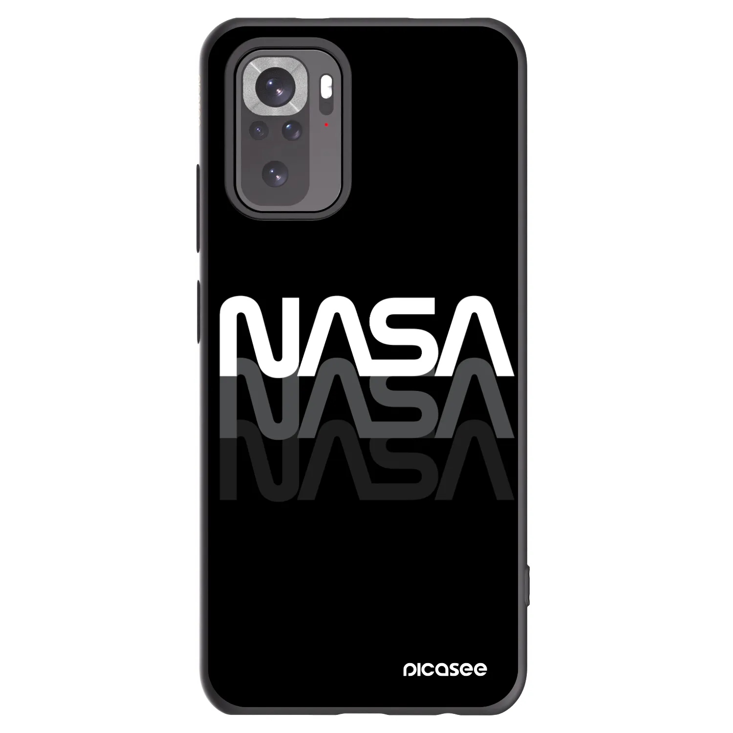 Picasee crna silikonska maskica za Xiaomi Redmi Note 10S - NASA Triple