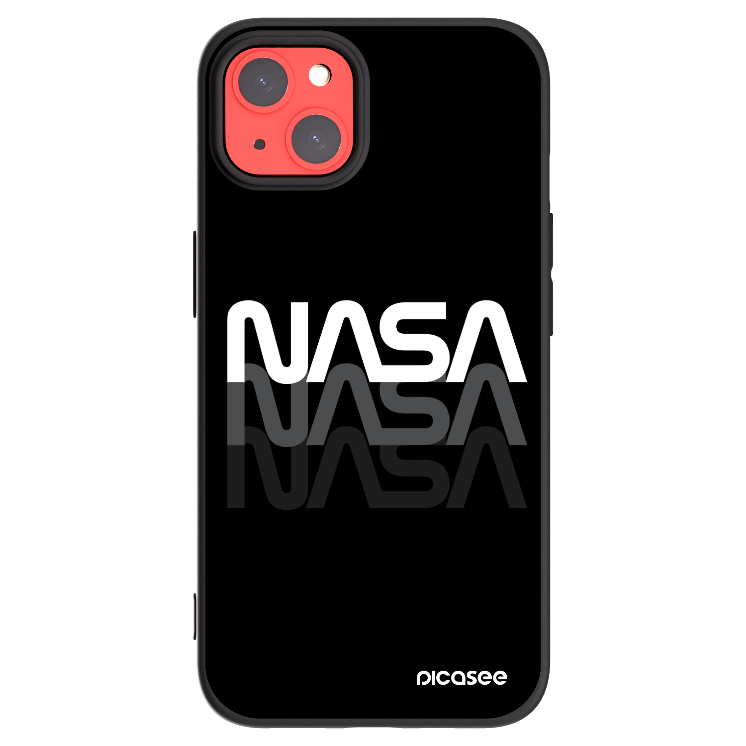 Picasee crna silikonska maskica za Apple iPhone 13 - NASA Triple