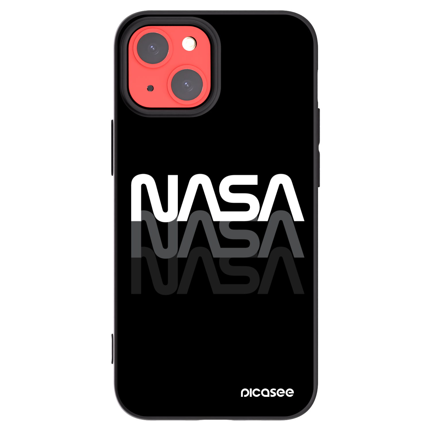 Picasee crna silikonska maskica za Apple iPhone 13 mini - NASA Triple
