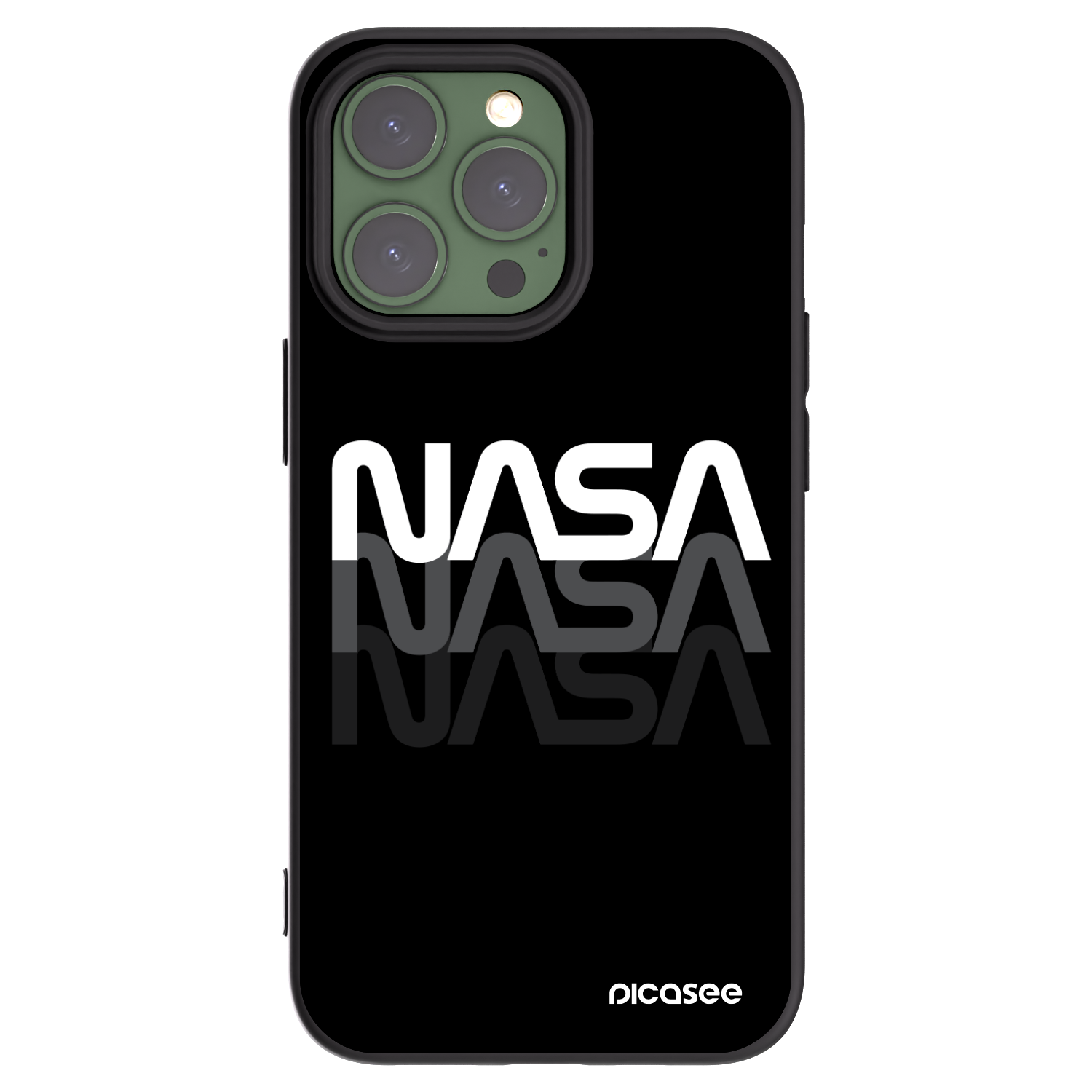 Picasee crna silikonska maskica za Apple iPhone 13 Pro - NASA Triple