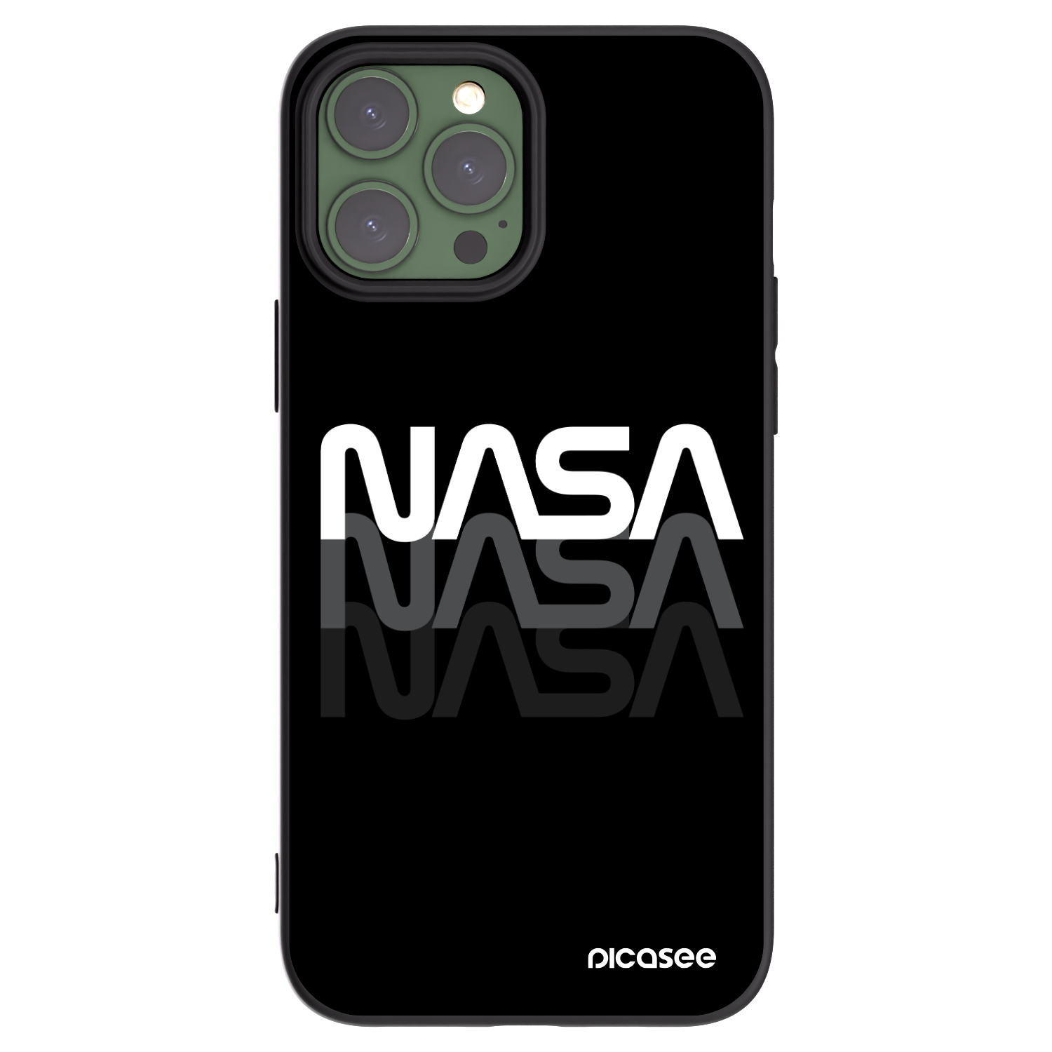 Picasee crna silikonska maskica za Apple iPhone 13 Pro Max - NASA Triple