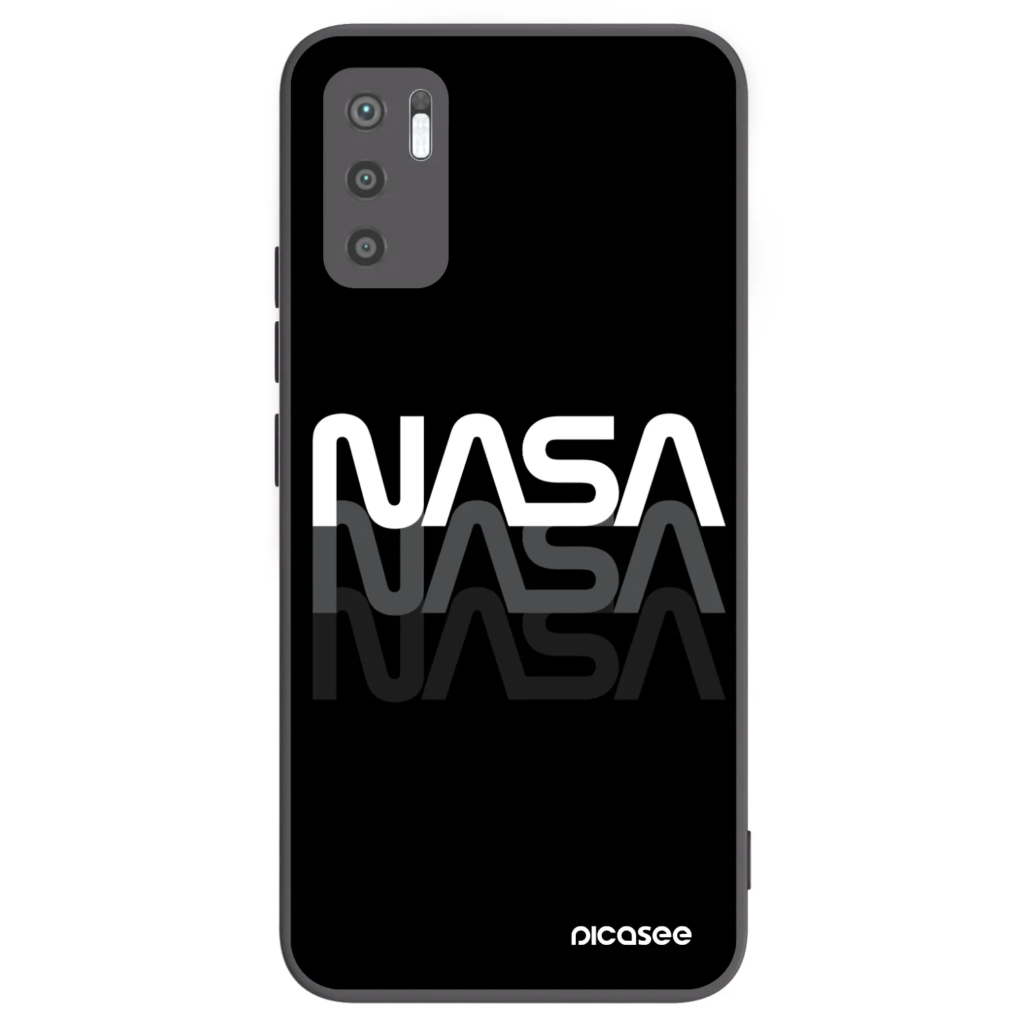 Picasee crna silikonska maskica za Xiaomi Redmi Note 10 5G - NASA Triple
