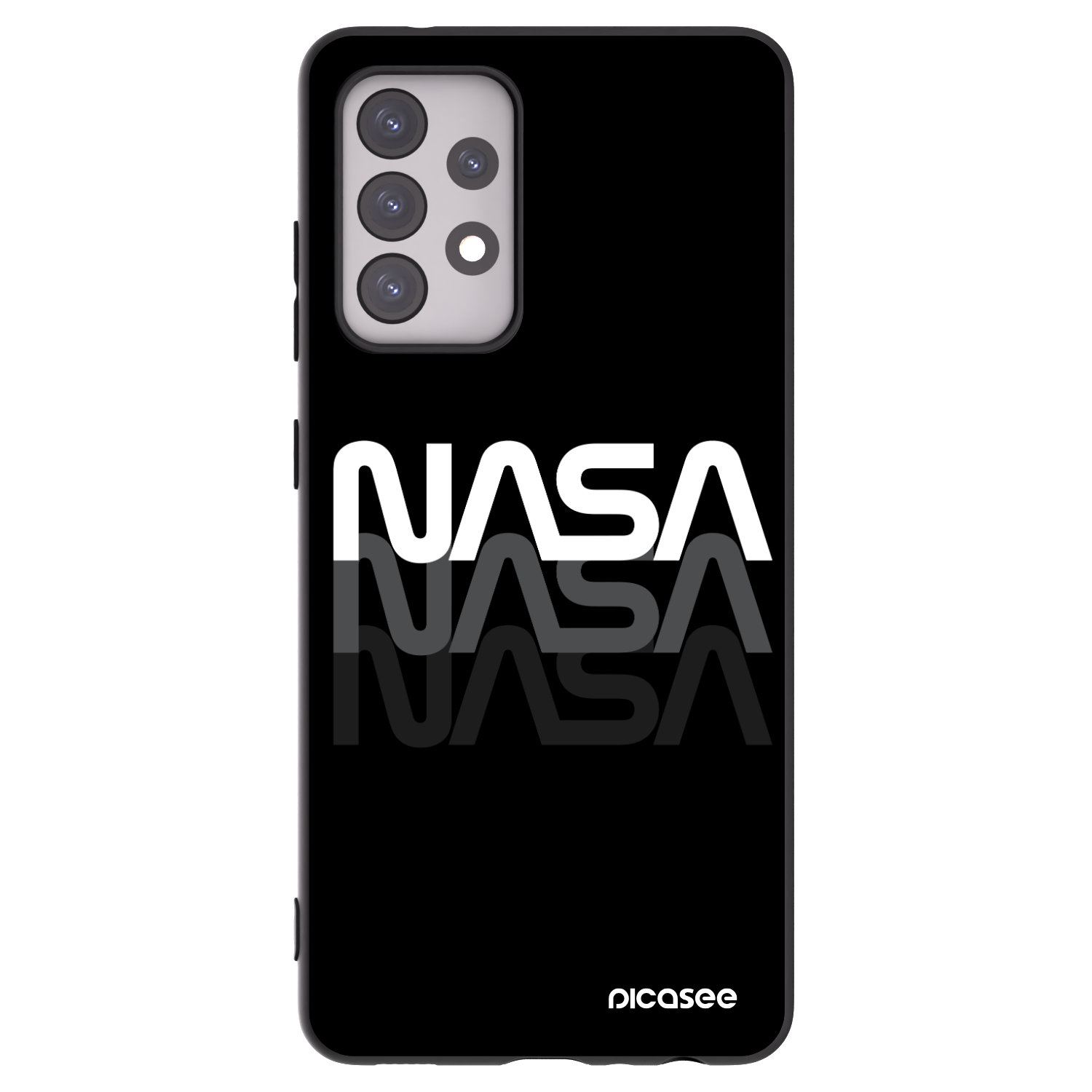 Picasee crna silikonska maskica za Samsung Galaxy A52s 5G A528B - NASA Triple