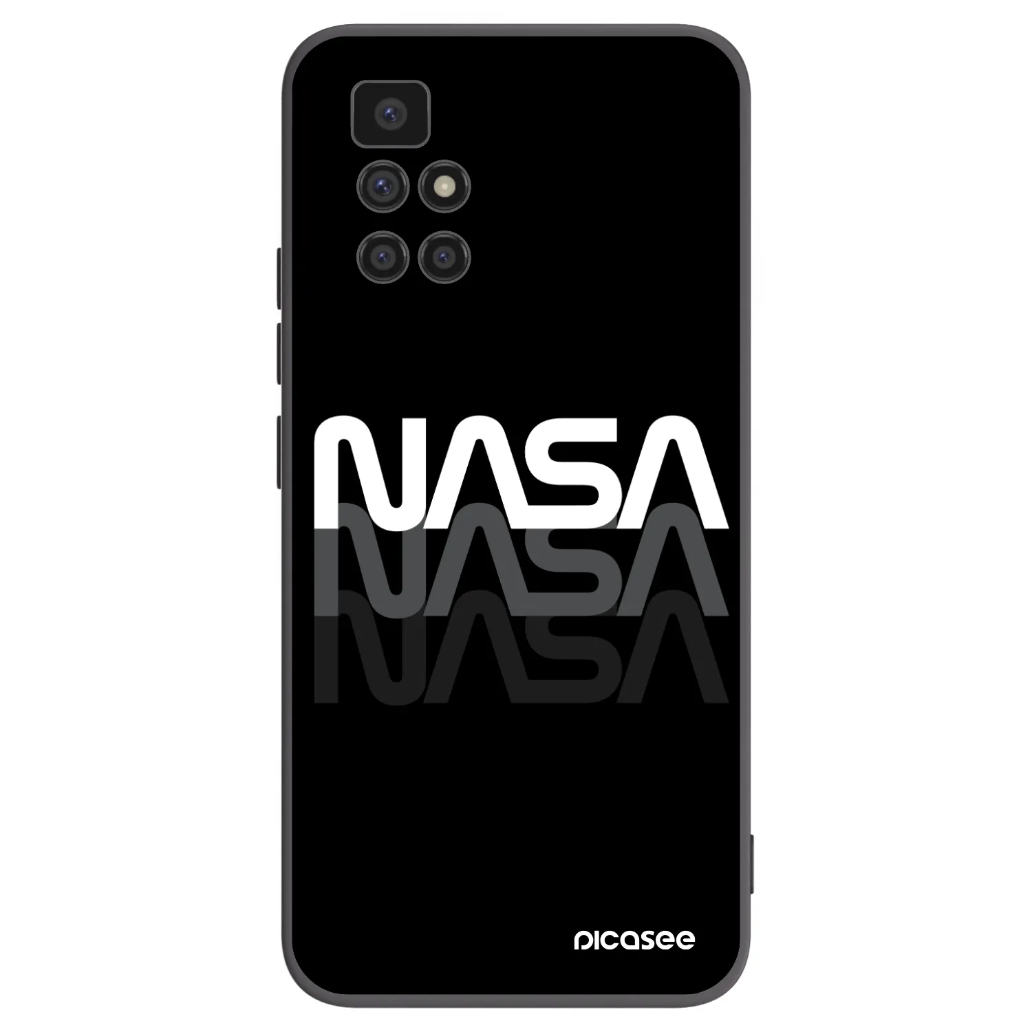 Picasee crna silikonska maskica za Xiaomi Redmi 10 - NASA Triple