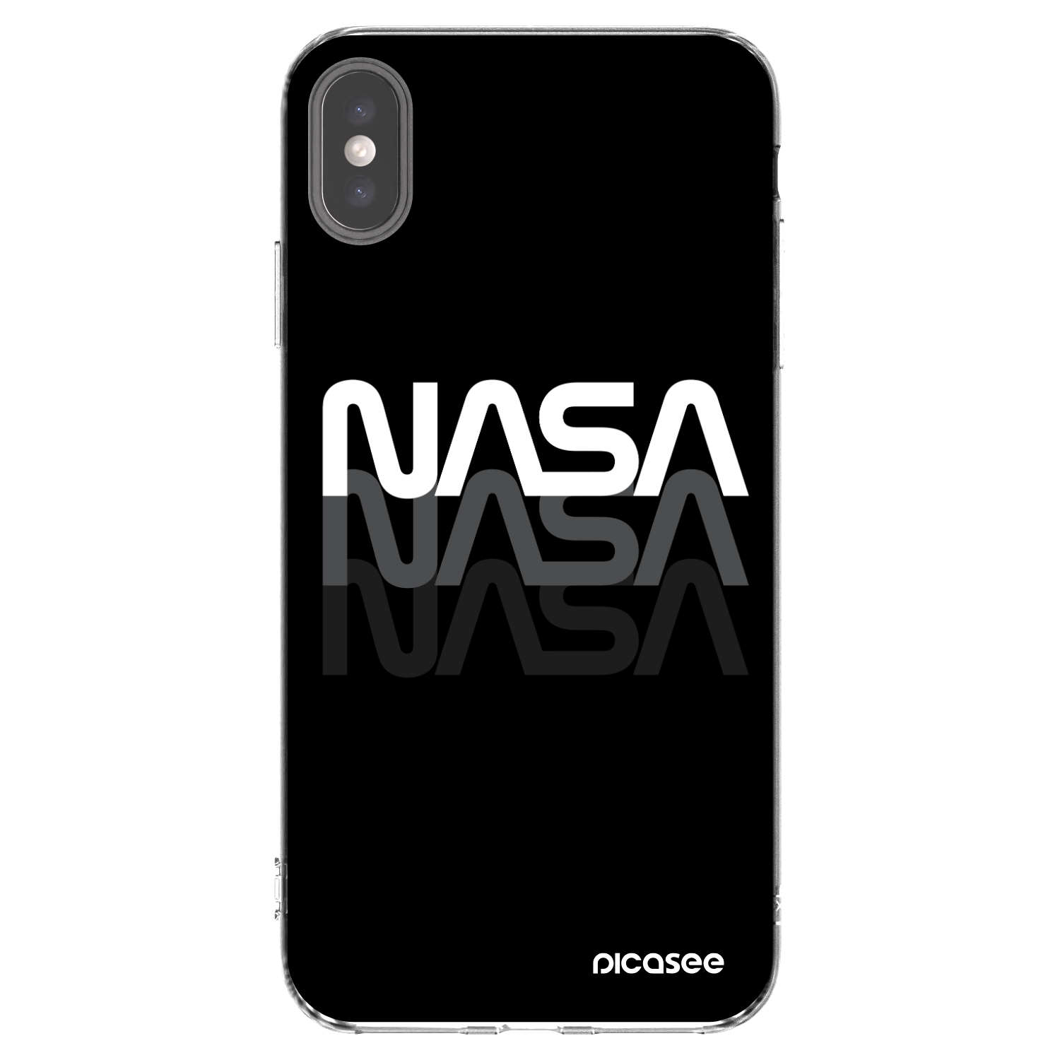 Picasee silikonska prozirna maskica za Apple iPhone XS Max - NASA Triple