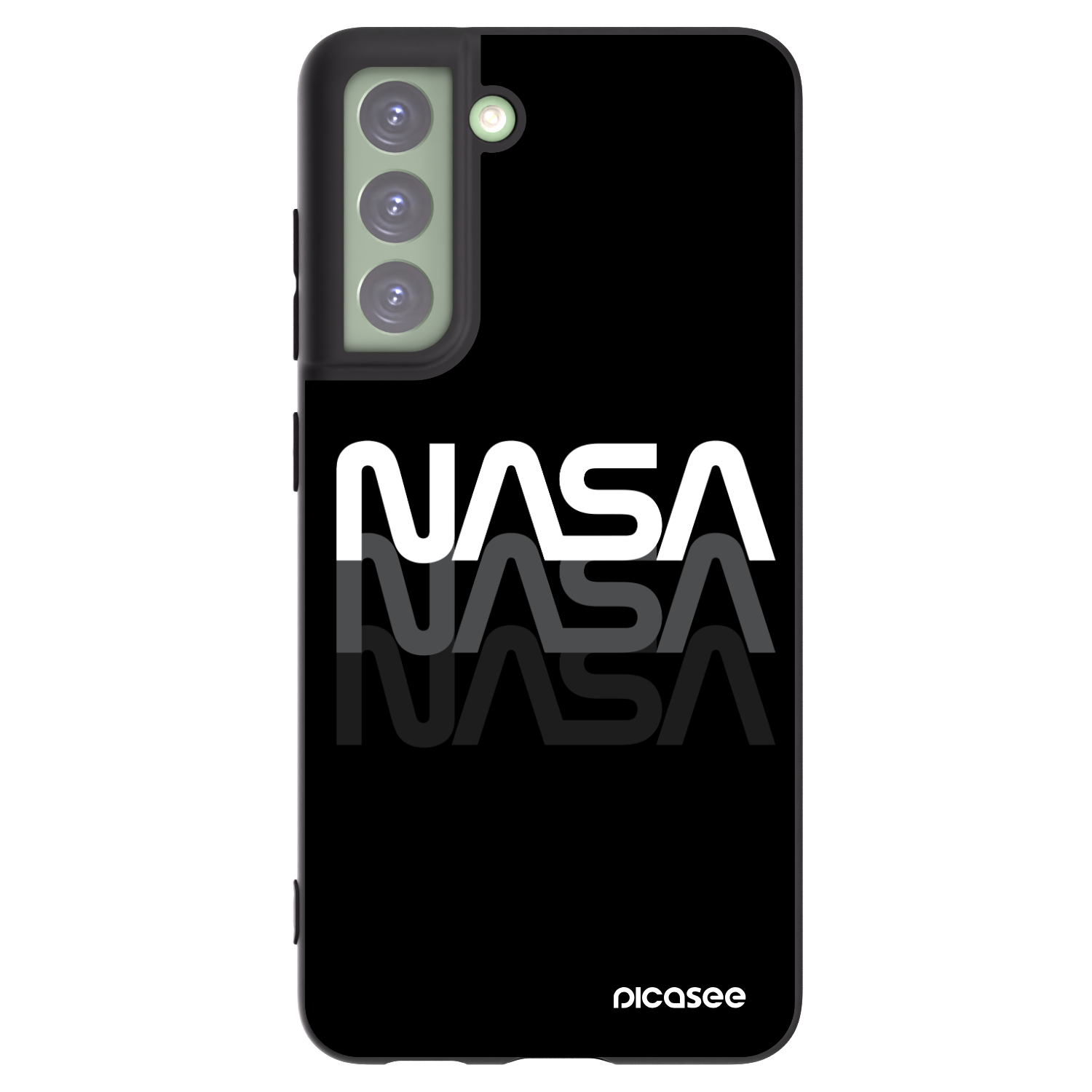 Picasee crna silikonska maskica za Samsung Galaxy S21 FE 5G - NASA Triple