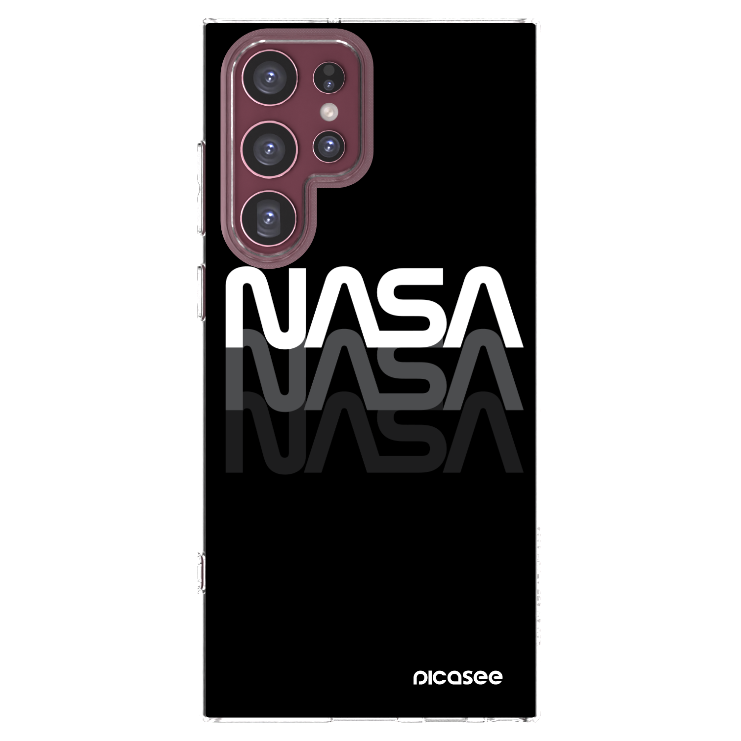 Picasee silikonska prozirna maskica za Samsung Galaxy S22 Ultra 5G - NASA Triple