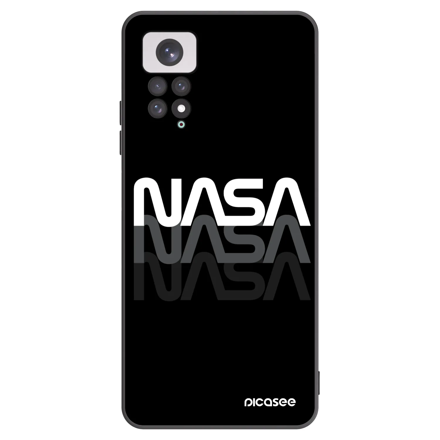 Picasee crna silikonska maskica za Xiaomi Redmi Note 11 - NASA Triple