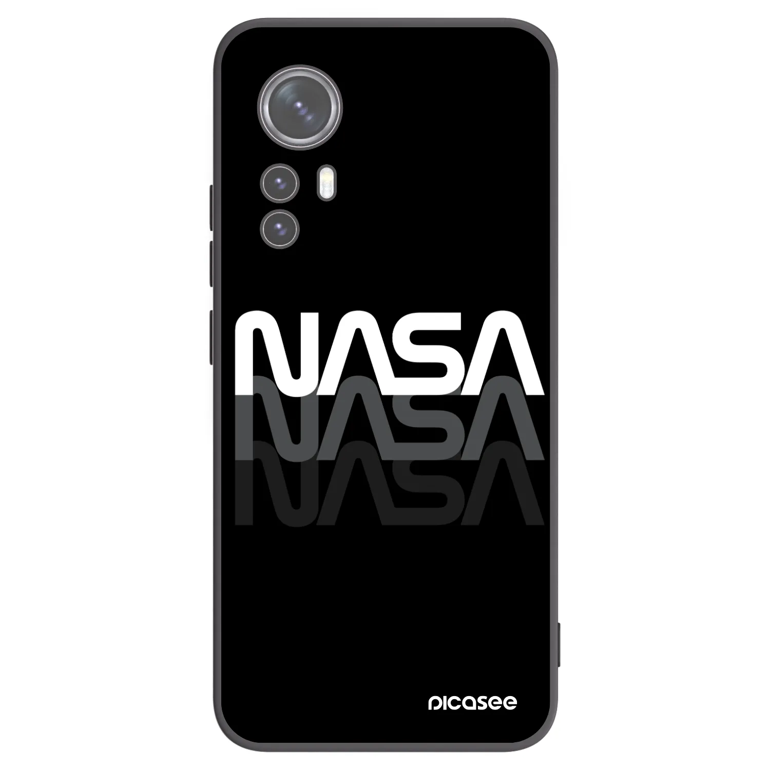 Picasee crna silikonska maskica za Xiaomi 12 - NASA Triple