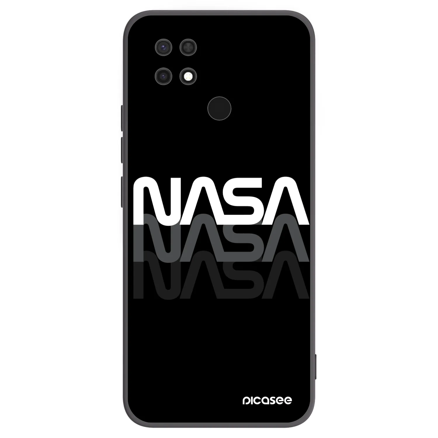 Picasee crna silikonska maskica za Xiaomi Redmi 10C - NASA Triple