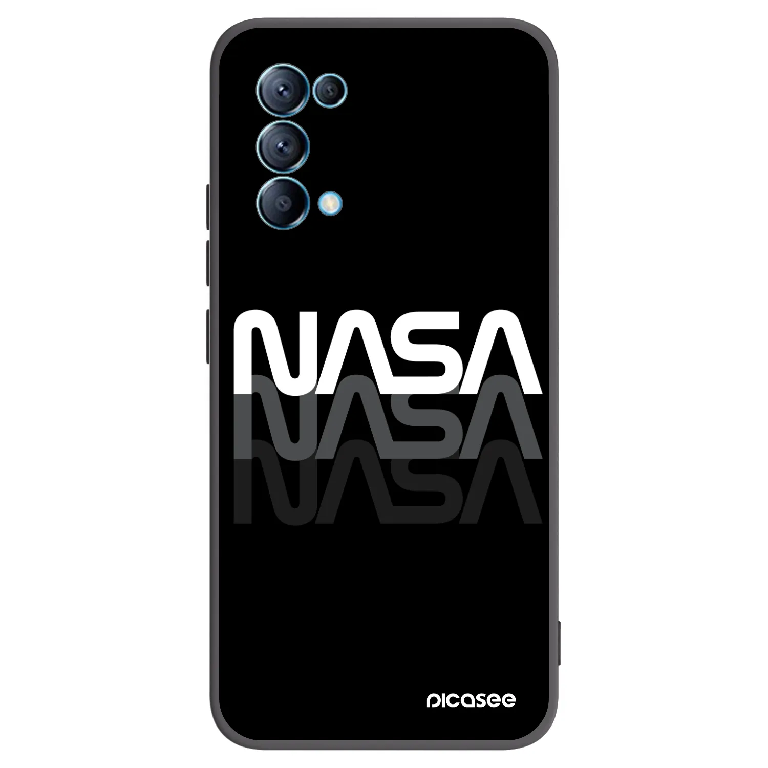 Picasee crna silikonska maskica za OPPO Reno 5 5G - NASA Triple