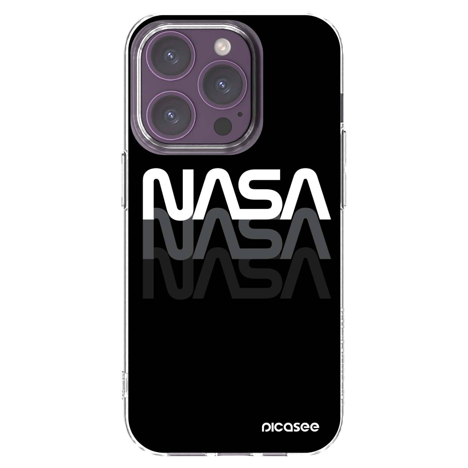 Picasee silikonska prozirna maskica za Apple iPhone 14 Pro - NASA Triple