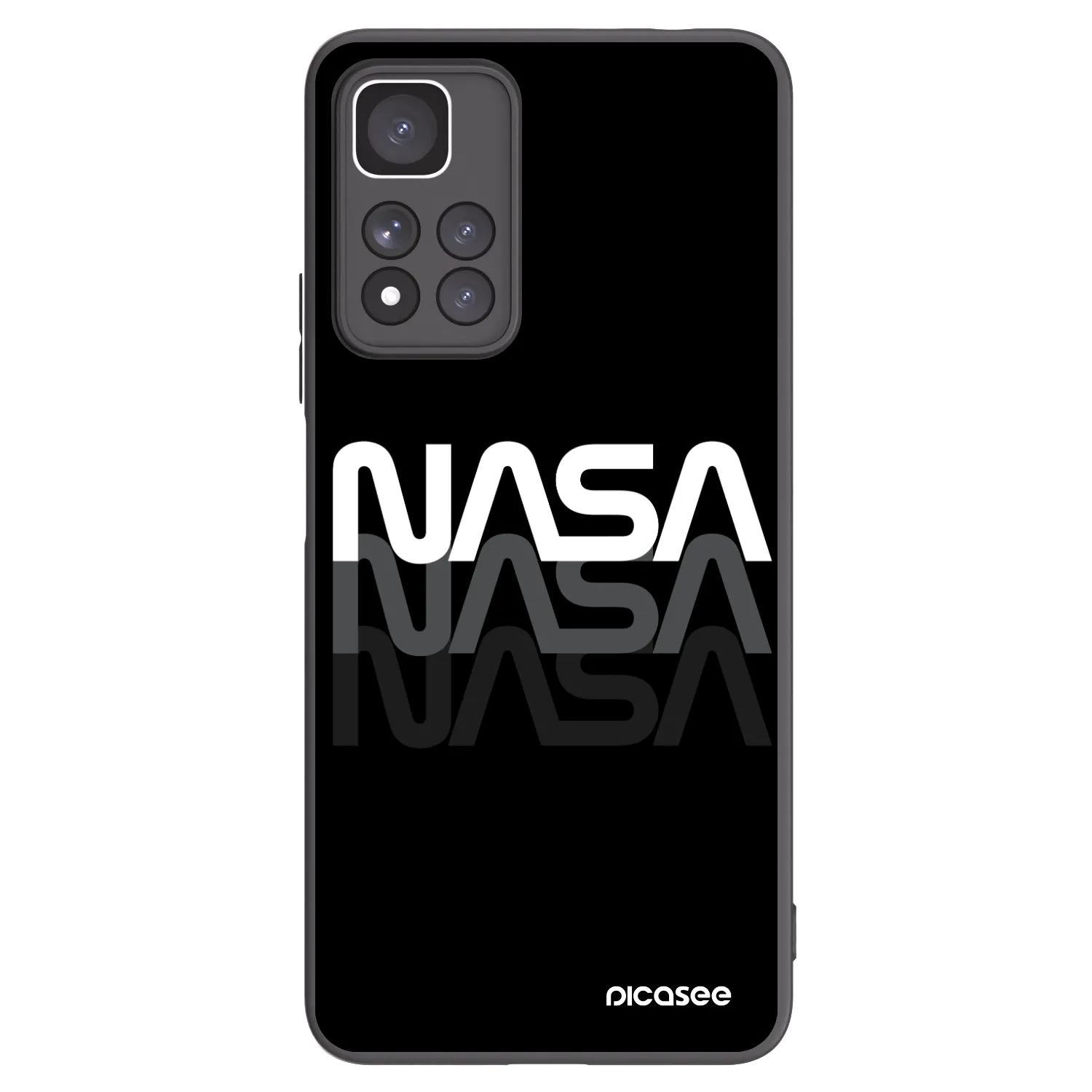 Picasee crna silikonska maskica za Xiaomi Redmi Note 11 Pro+ 5G - NASA Triple