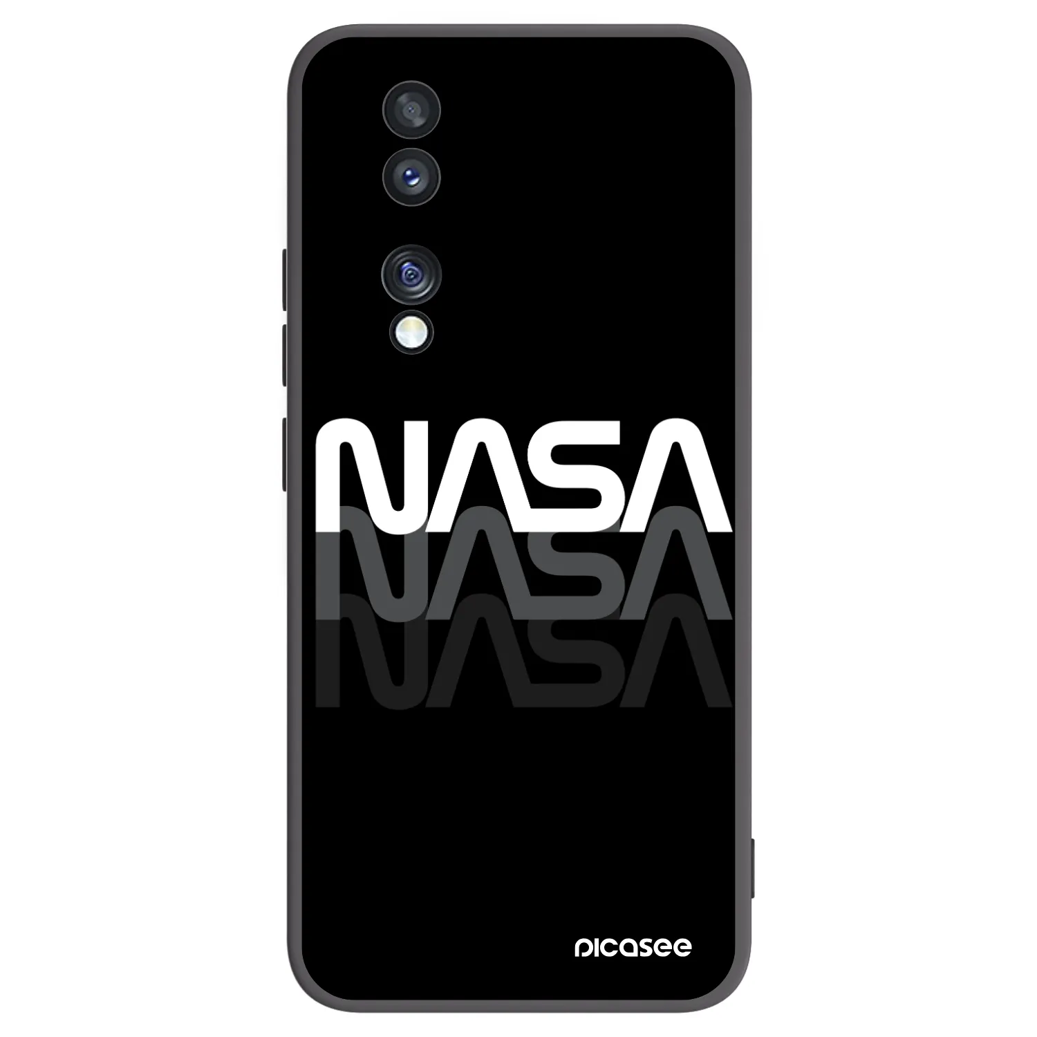 Picasee crna silikonska maskica za Honor 70 - NASA Triple