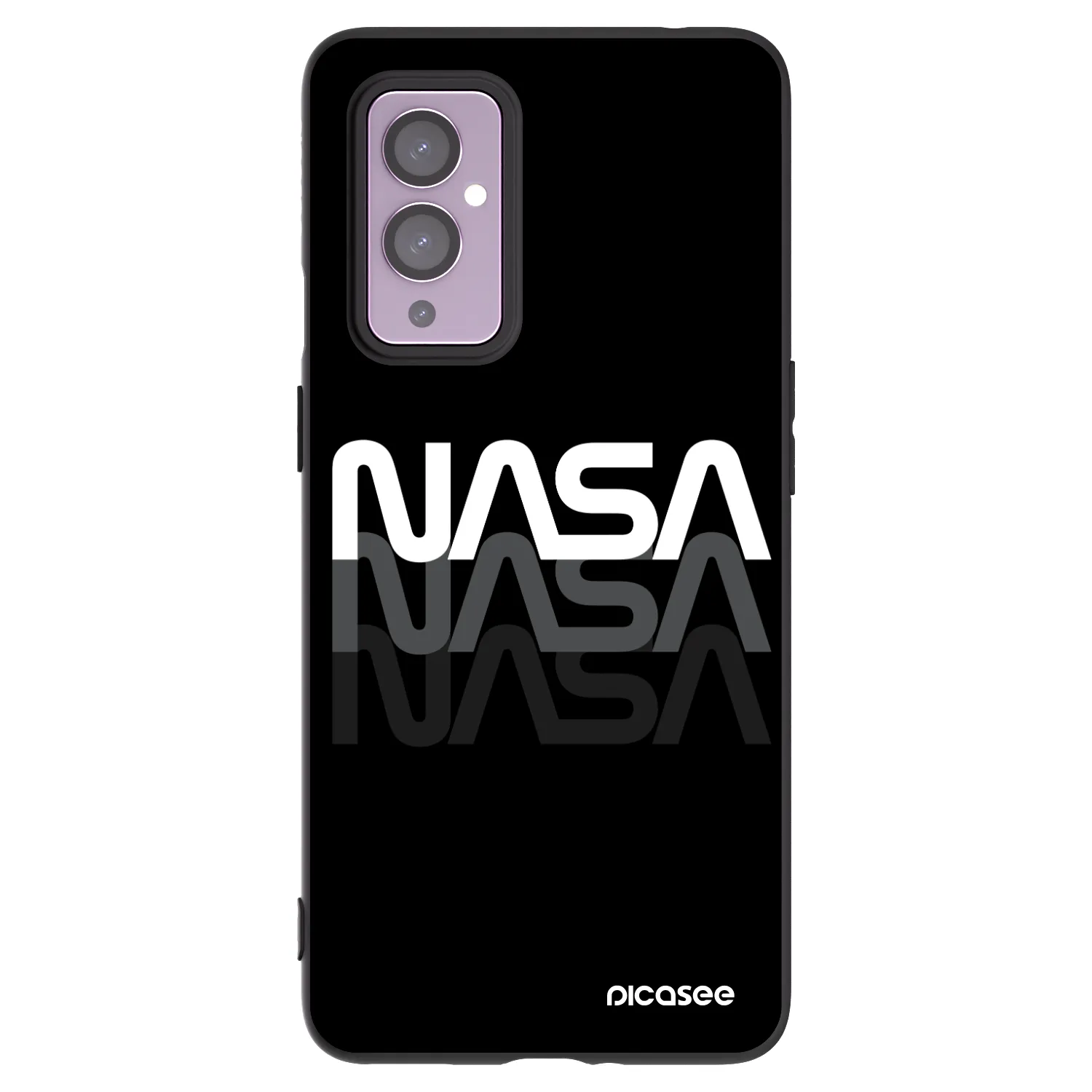 Picasee crna silikonska maskica za OnePlus 9 - NASA Triple