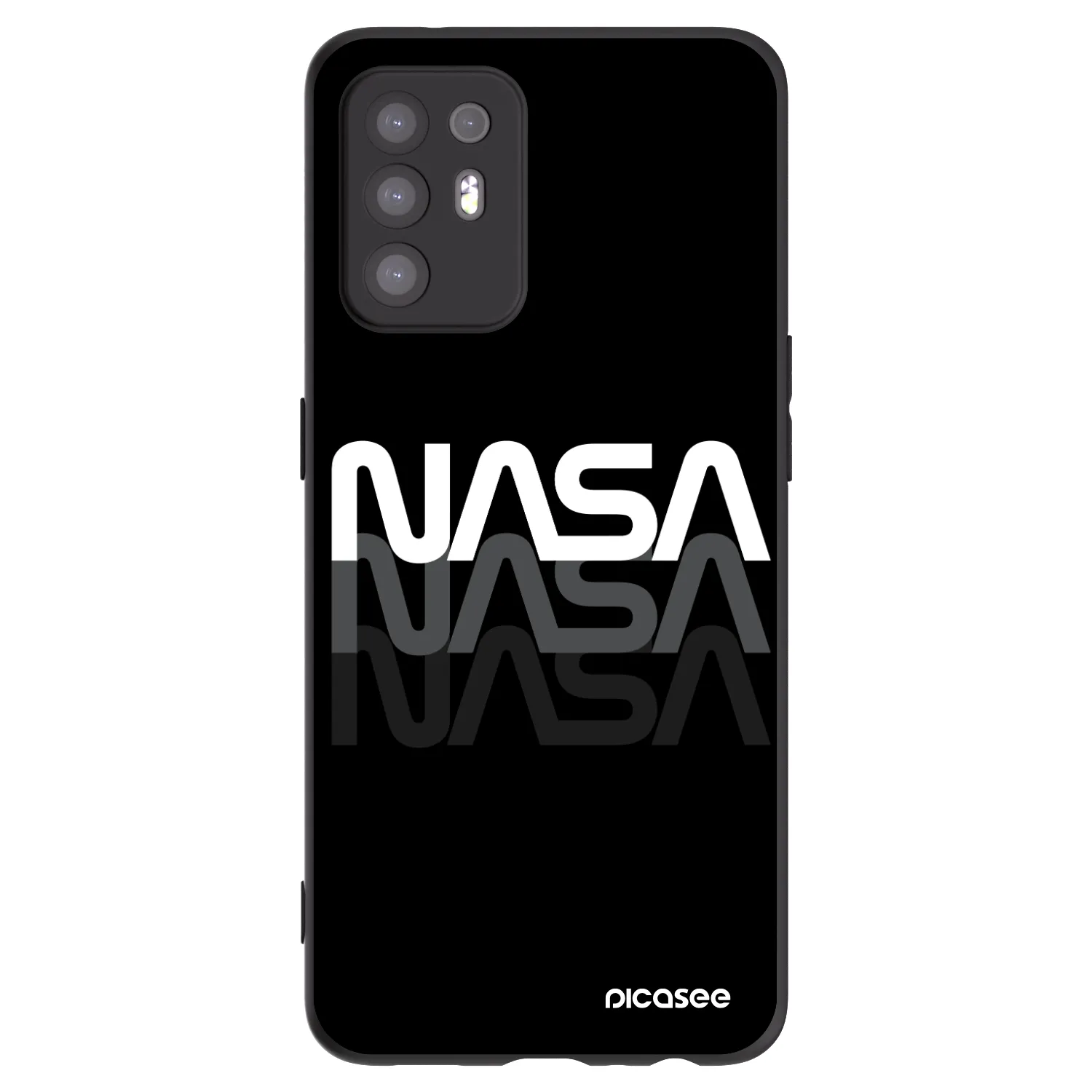 Picasee crna silikonska maskica za OPPO A94 5G - NASA Triple