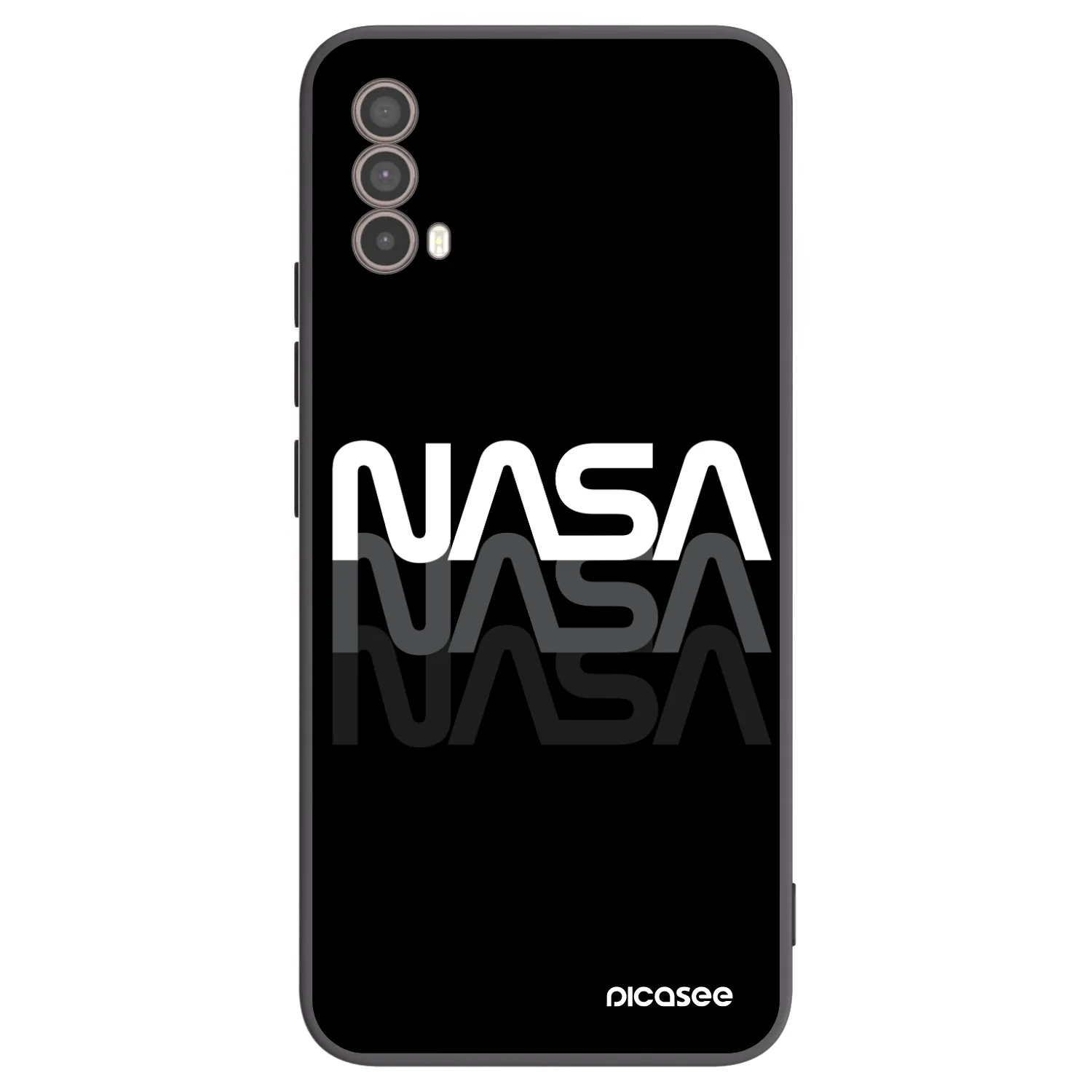 Picasee crna silikonska maskica za Motorola Moto E40 - NASA Triple