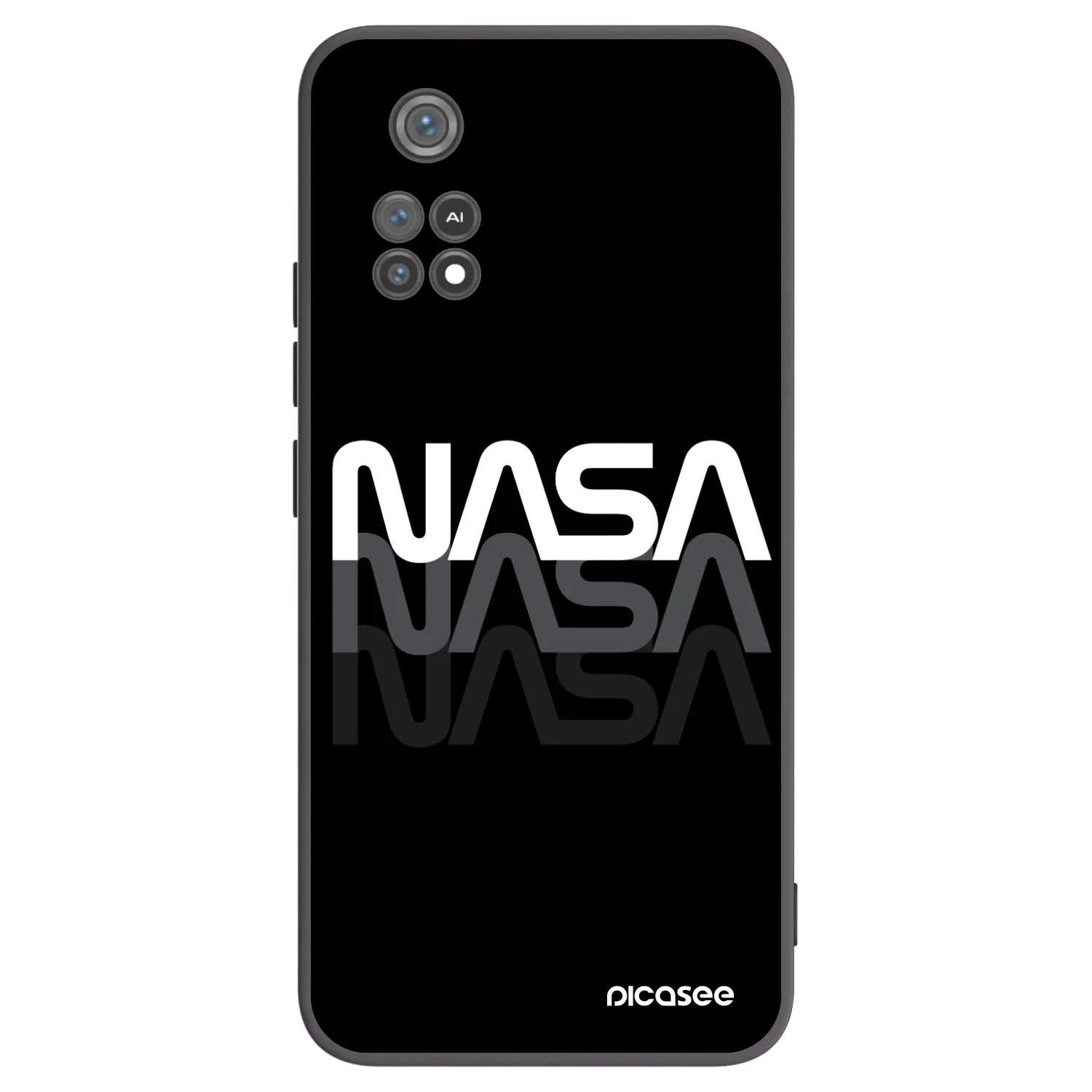 Picasee crna silikonska maskica za Xiaomi Poco M4 Pro - NASA Triple