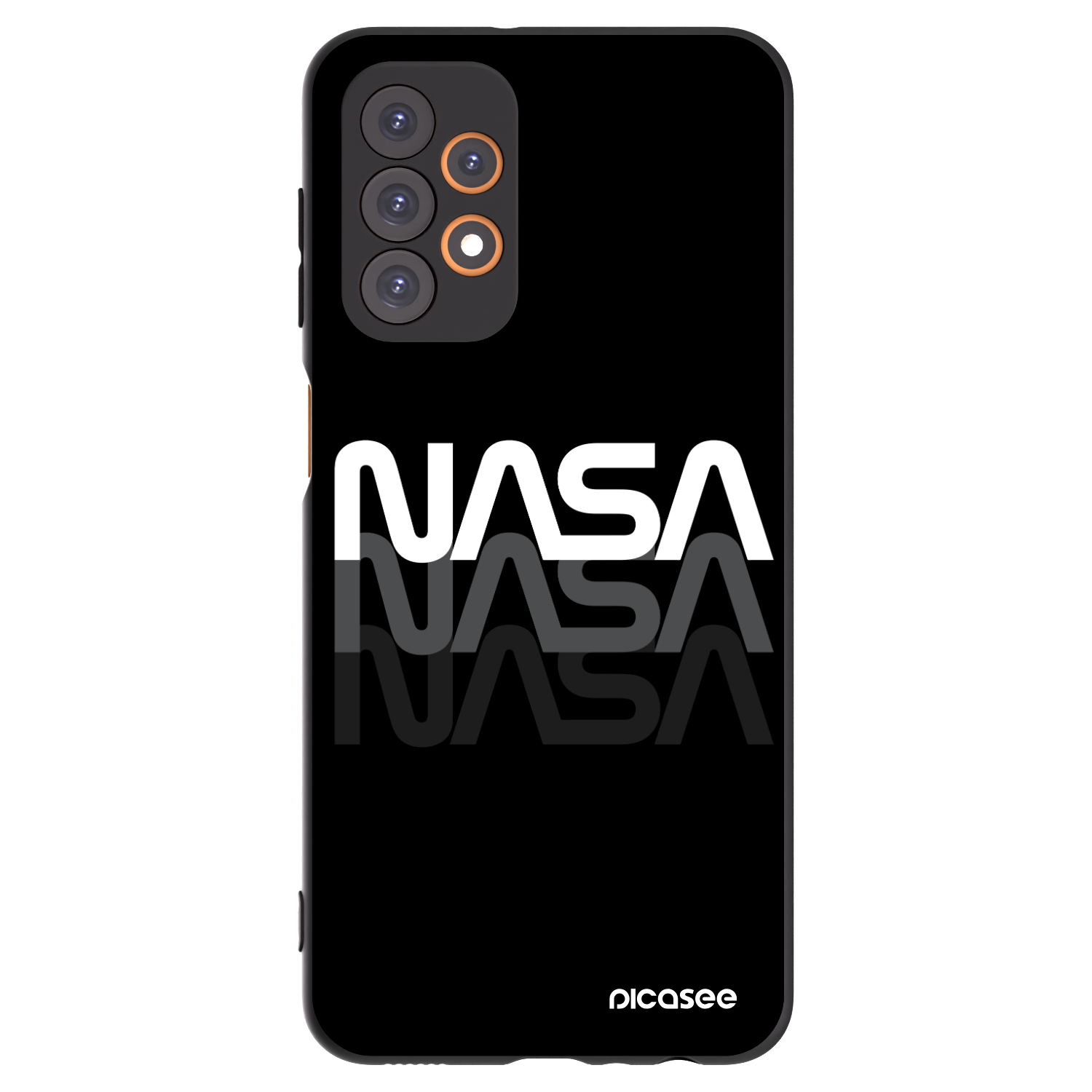 Picasee crna silikonska maskica za Samsung Galaxy A23 A236B 5G - NASA Triple