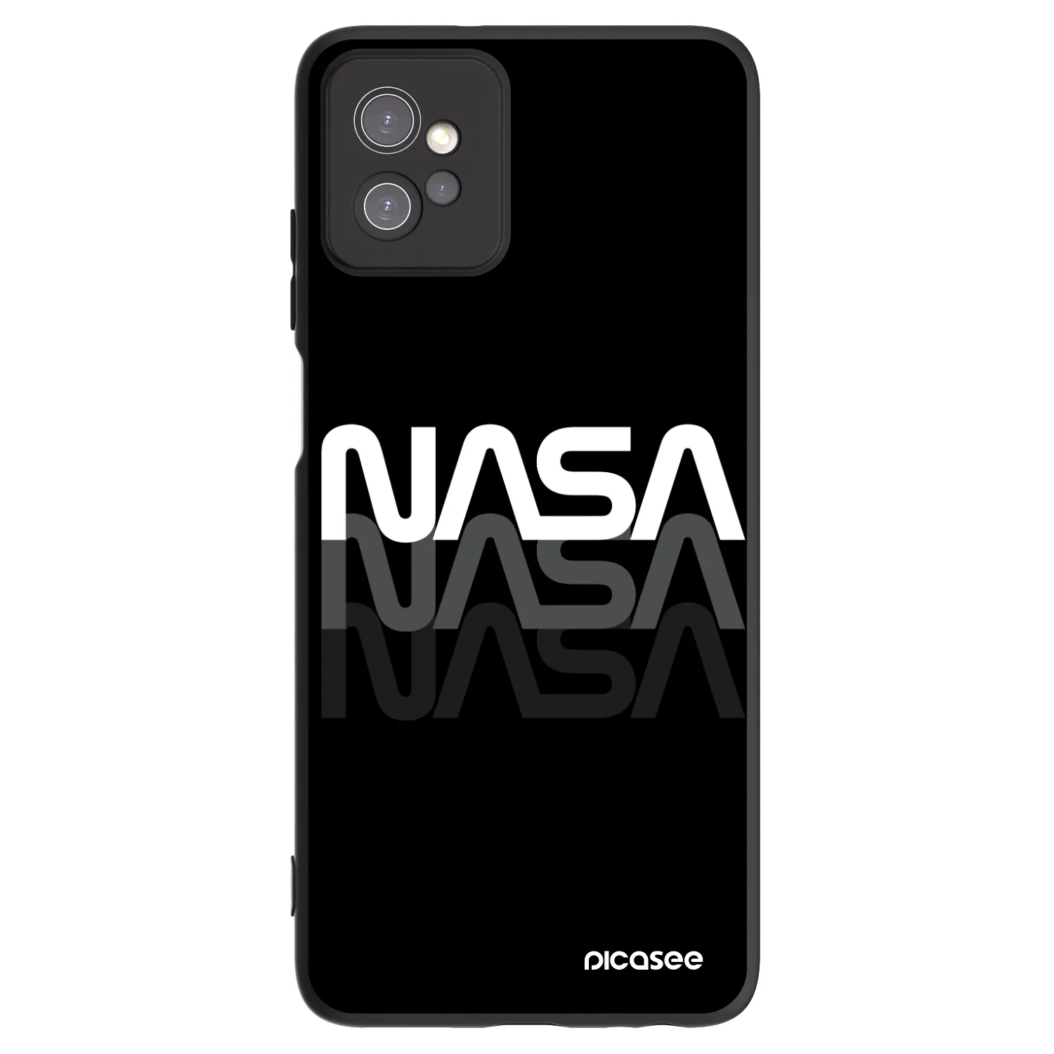 Picasee crna silikonska maskica za Motorola Moto G32 - NASA Triple